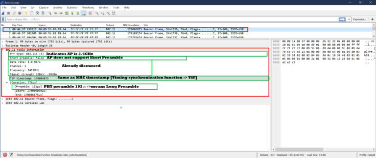 Beacon Frame Analysis – Wi-Fi and Wired Network